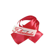 Moños economicos con etiqueta de ¨felicidades¨x 100 colores surtidos